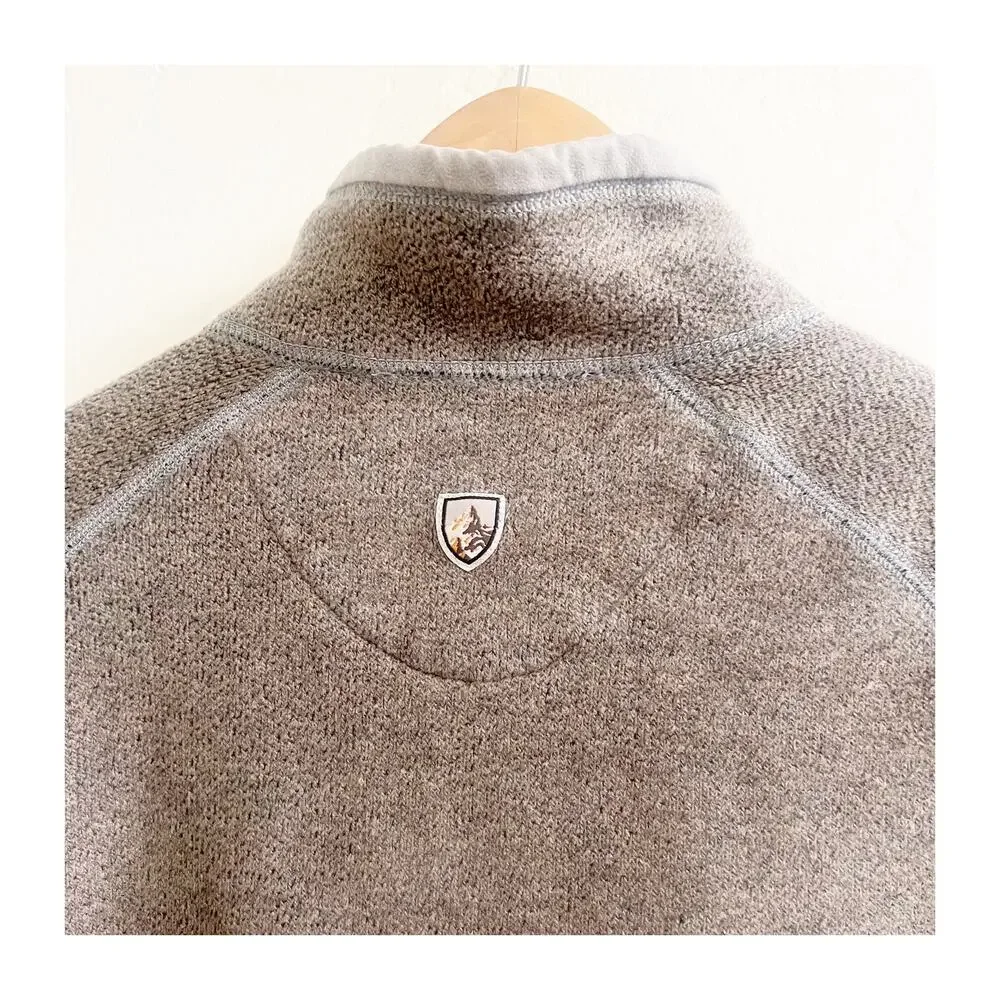 Kuhl Alpaca Zip Up Sweater Men’s Medium Tan Fleece Pockets Outdoor Performance
